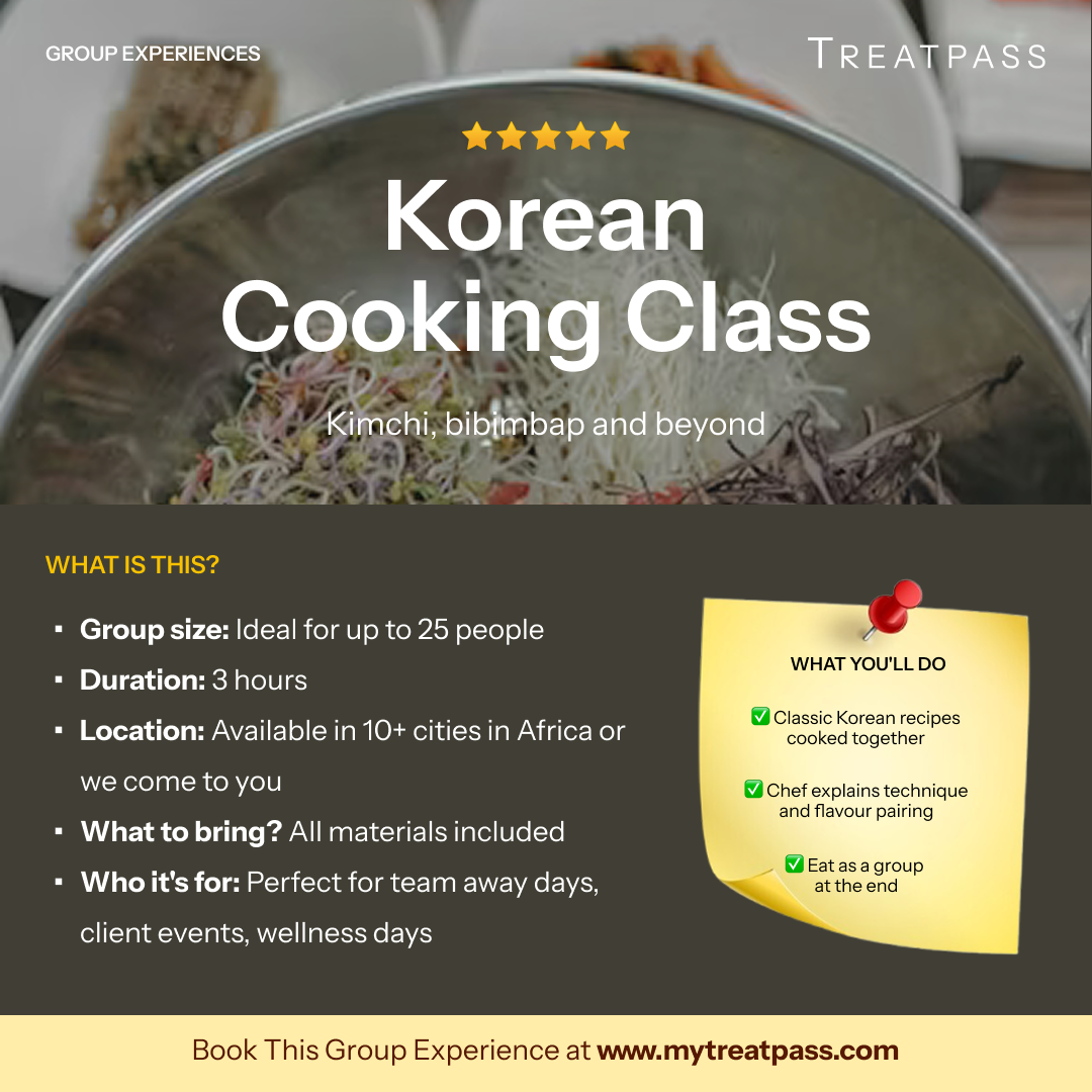 Korean Cooking Class group experience – TreatPass Africa