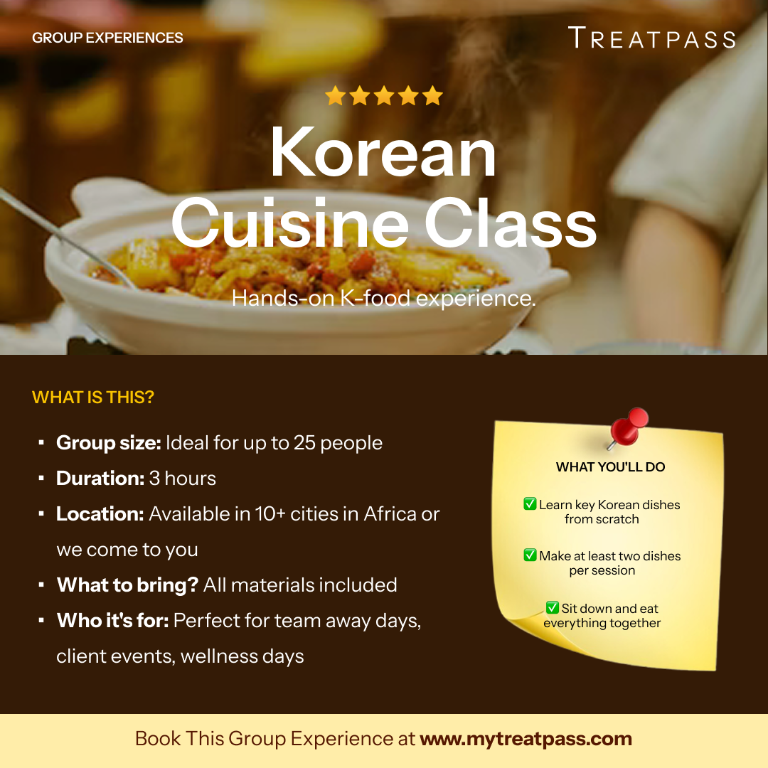Korean Cuisine Class group experience – TreatPass Africa