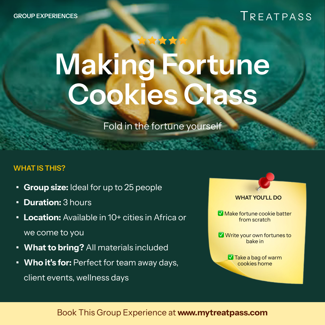 Making Fortune Cookies Class group experience – TreatPass Africa