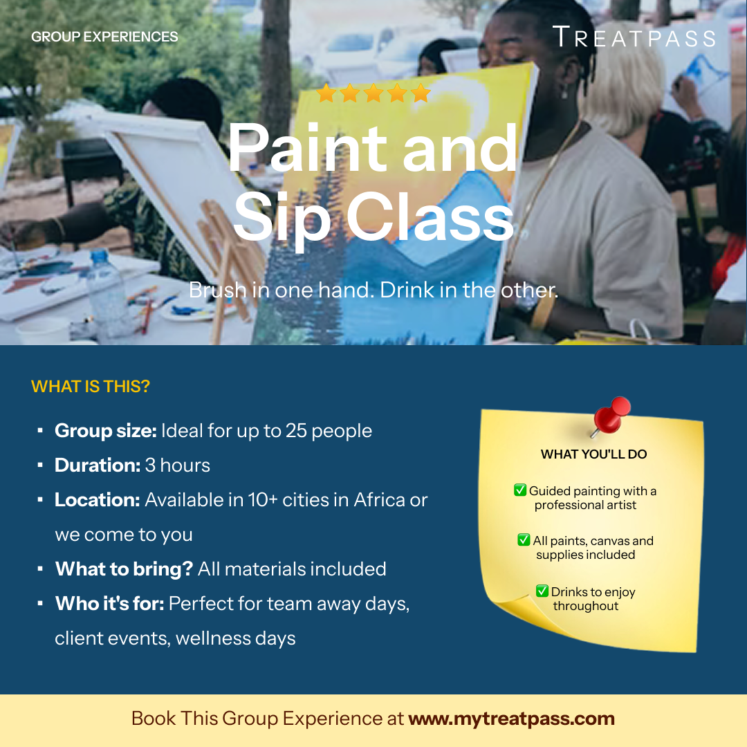 Paint and Sip Class group experience – TreatPass Africa