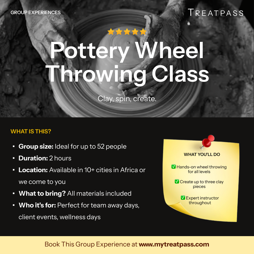 Pottery Wheel Throwing Class group experience – TreatPass Africa