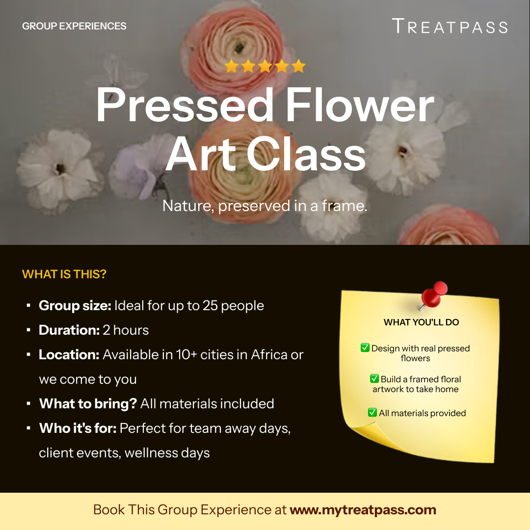 Pressed Flower Art Class group experience – TreatPass Africa