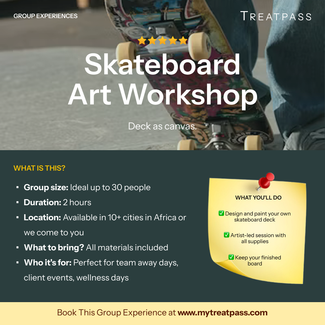 Skateboard Art Workshop group experience – TreatPass Africa