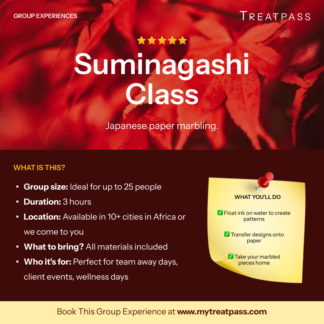 Suminagashi Class group experience – TreatPass Africa