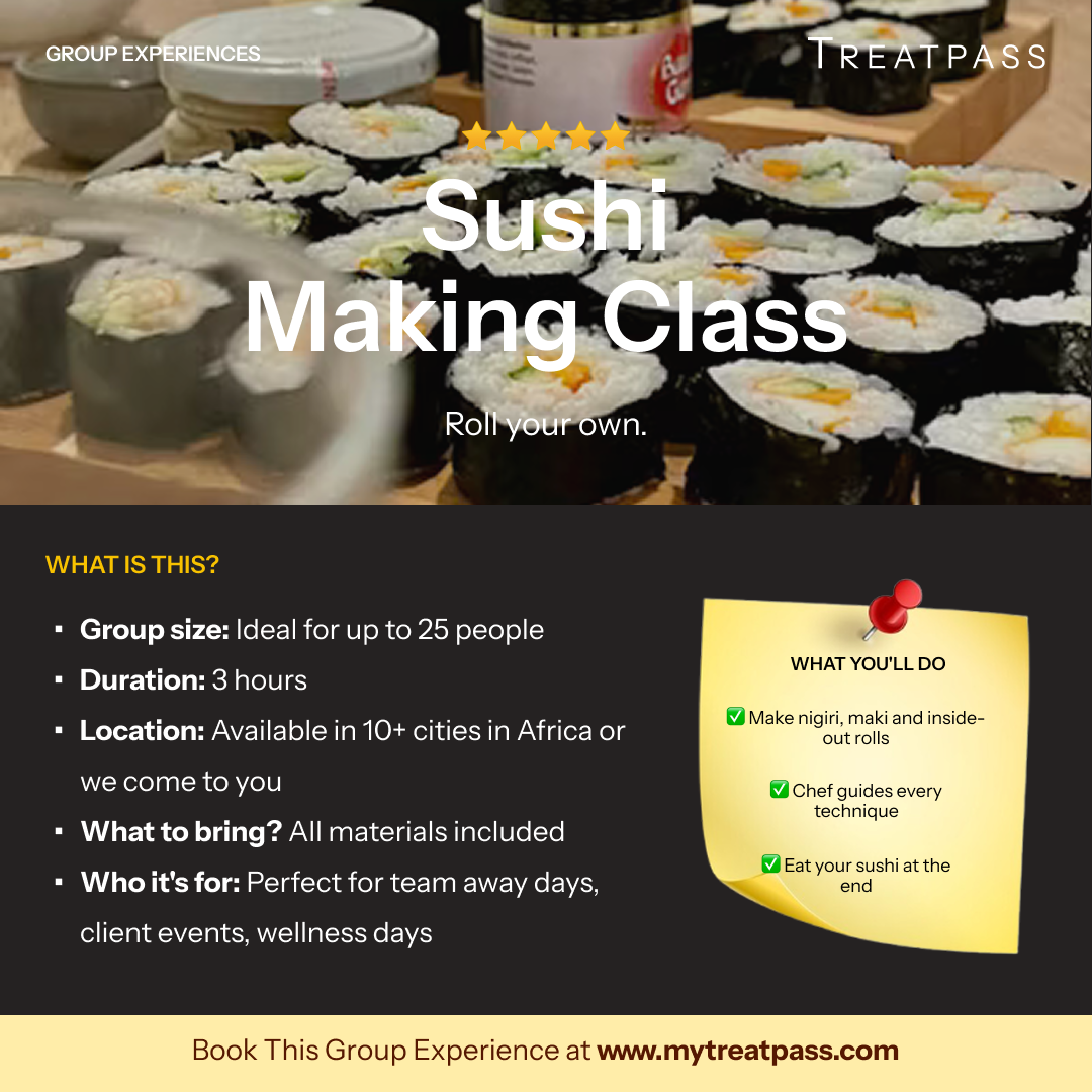 Sushi Making Class group experience – TreatPass Africa