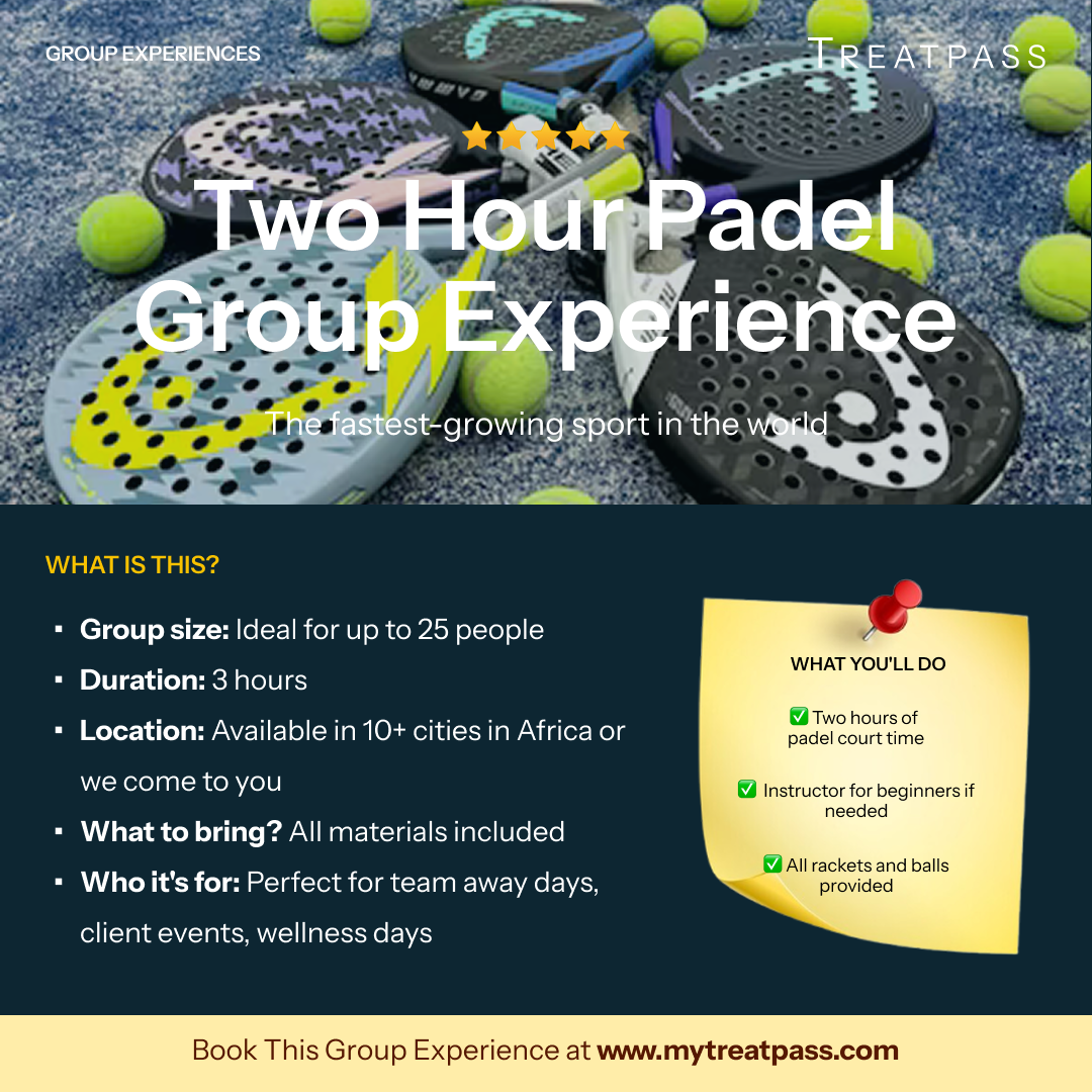 Two Hour Padel group experience – TreatPass Africa