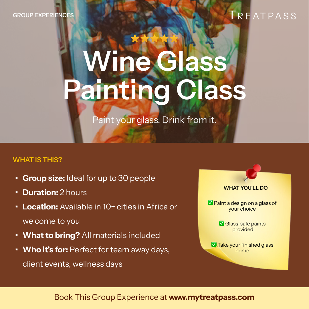 Wine Glass Painting Class group experience – TreatPass Africa