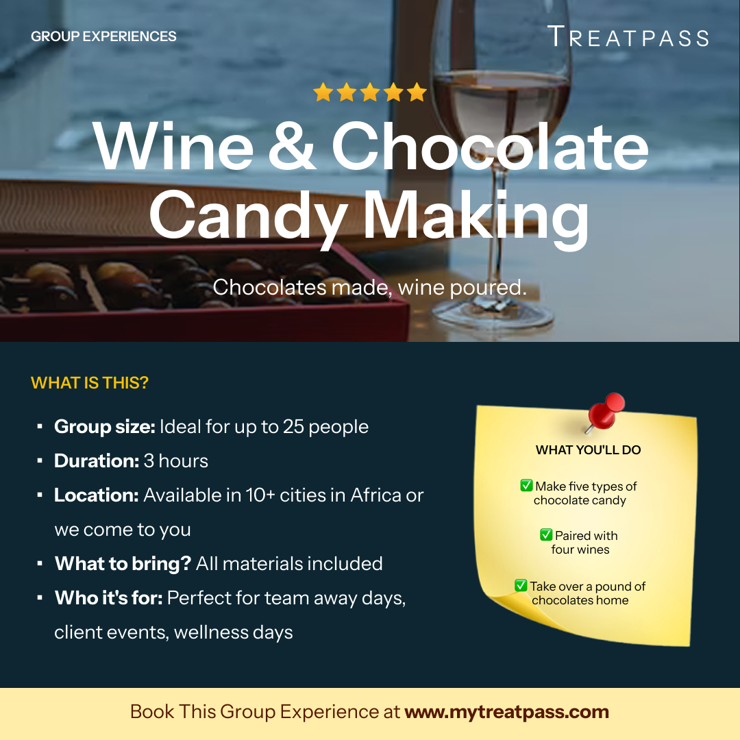 Wine and Chocolate Candy Making group experience – TreatPass Africa