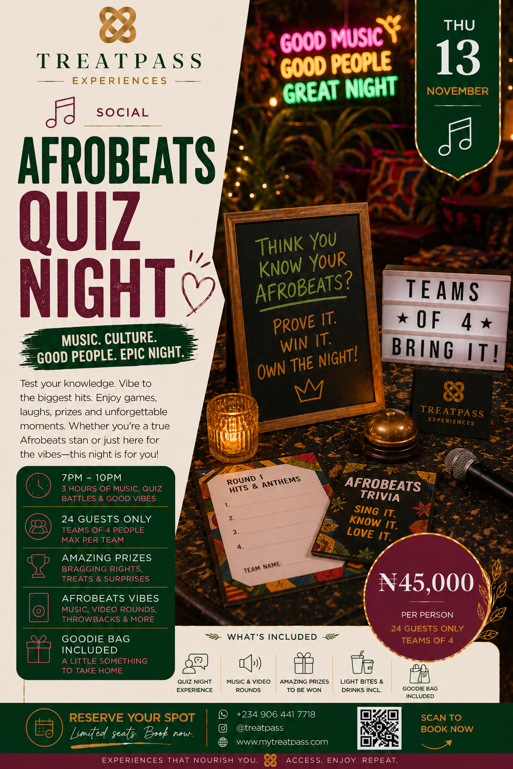 Afrobeats Quiz Night