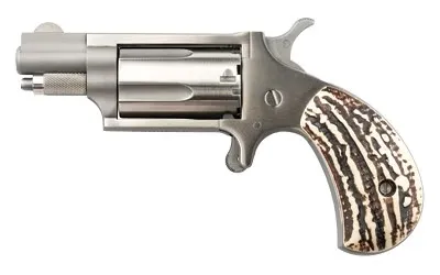 NAA 22 WMR 1 1/8IN BARREL 5RD SS STAG GRIPS NAA-22MS-GSTG