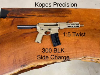 Kopes Precision 300 BLK Side Charge Pistol FDE 1:5 Twist RH