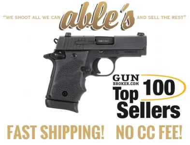 Sig Sauer P938 Pistol 9389BRGAMBI, 9mm, 3 in, Rubber Grip, Black, 7 Rd, NIB