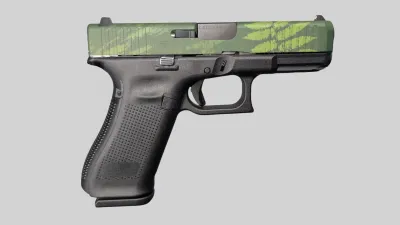 GLOCK 45 V ISLAND CAMO 9MM PISTOL 4in. BLACK-BLK/GRN SLIDE FXD 3-17RD MAGS