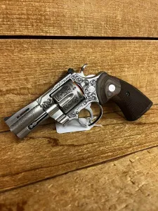 Colt Python Custom Engraved .357MAG 3" SS Walnut Grip 6RD