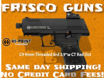 HIPOINT C9 Pistol 9mm 8rd 3.9” w CT Red Dot! Same day shipping!