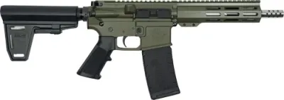GLFA AR15 PISTOL W/BRACE 223 - WYLDE 7.5in. SS BARREL OD GREEN