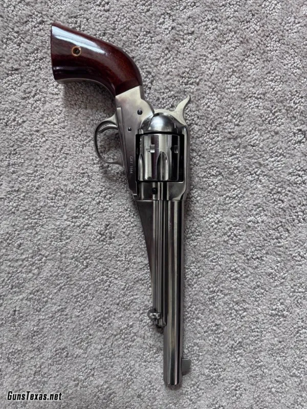 Uberti 1875 Outlaw .45 Colt, Nickel Revolver Package - Holster & Ammo