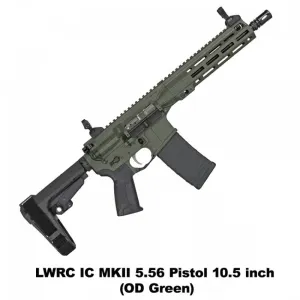 LWRC IC MKII 10.5" 5.56 NATO PISTOL OD GREEN (ICMKIIP5ODG10SBA3)