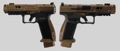 CENTURY CANIK TTI COMBAT TOPO ENGRAVED BRONZE/BLK 9MM PISTOL 4.6in. 2-18RD