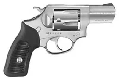 RUGER SP101 38SPEC+P 2.25in. FS - STAINLESS BLACK RUBBER