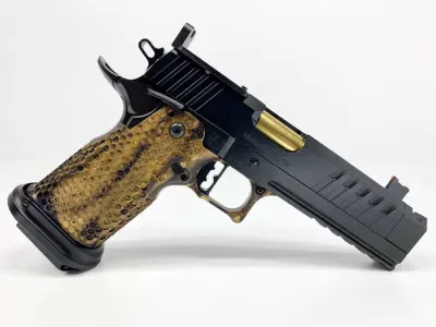 MPA DS9-TC HYBRID 4.6" COMP 9MM PISTOL BLACK & GOLD-GRIP (DS9HYB-TC-BGGRIP)