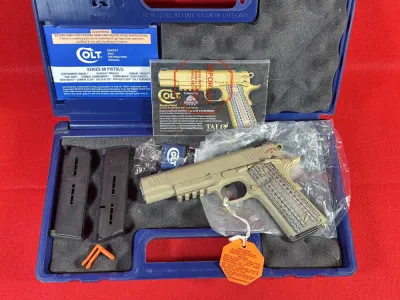 Colt 1911 Talo 3-50 USMC 45 ACP CQBP Semper Fi Pistol Rail Desert Sand