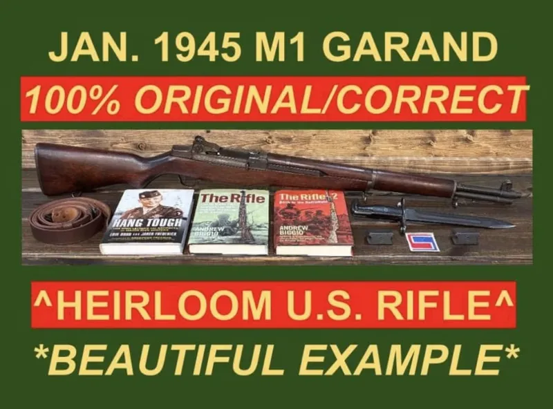 M1 GARAND JANUARY 1945 *100% ORIGINAL* HISTORIC BEAUTY WWII .30-06 M1 RARE