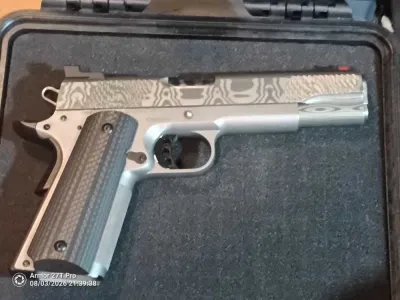 Christensen Arms - 1911 - Damascus Slide - Titanium Frame 1911 - Layaway Highly Collectable Damasteel and Titanium 5" 1…