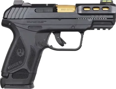Security 380 - 380 ACP - 3.42" Barrel - 15+1 - Black with Gold Barrel