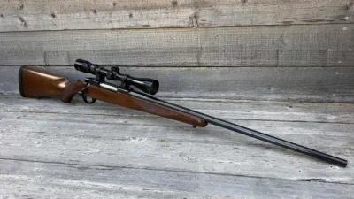 Ruger M77 Tang Safety .338 WM w/ Tasco 3-9x Scope