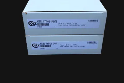 Pair of Colt Python Custom Shop Bright Stainless .357 - Consecutive Serial