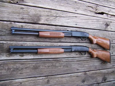 A RARE PAIR of Mossberg 500 ATP8 Police Shotguns, circa 1980, Minty ! Including One in Rare Rifle Sight Configuration
