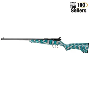 Savage Rascal Minimalist Bolt Action Rifle 22LR, 16.125", Teal & Gray Stock