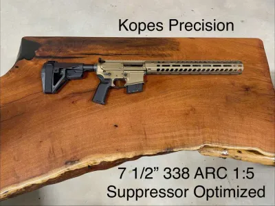 Kopes Precision 338 ARC Suppressor Optimized 1-5 Twist RH AR Pistol