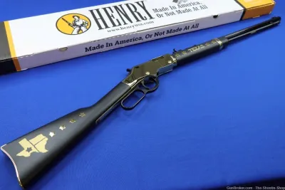 Henry GOLDEN BOY TEXAS TRIBUTE Rifle 22LR 20" BRASS Frame Tacked Wood NEW