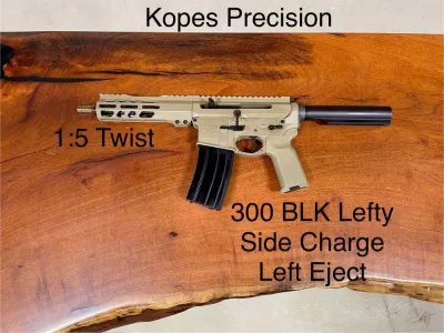 Kopes Precision 300 BLK Side Charge Pistol FDE 1:5 Twist LH Lefty
