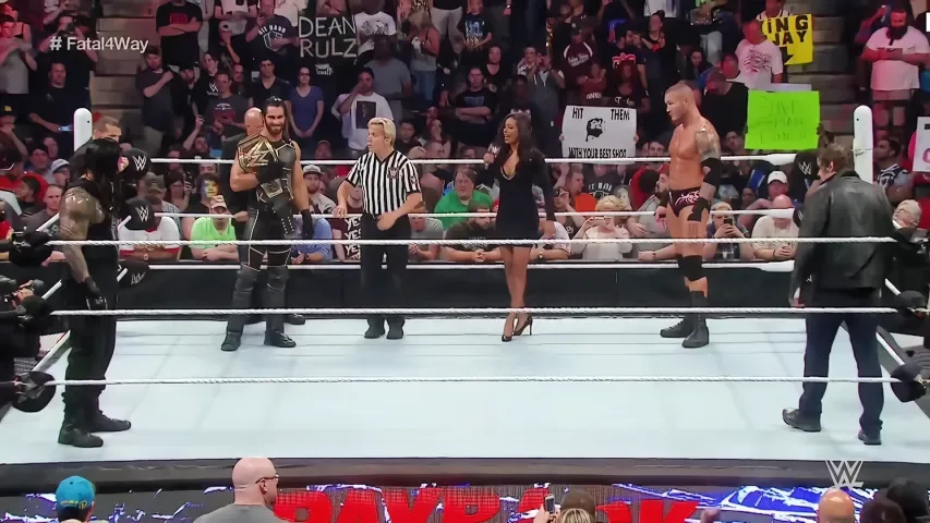 Douyin video: Fatal Four-Way Match for the WWE World Championship: Former Shield Brothers Clash! by Let's Fight