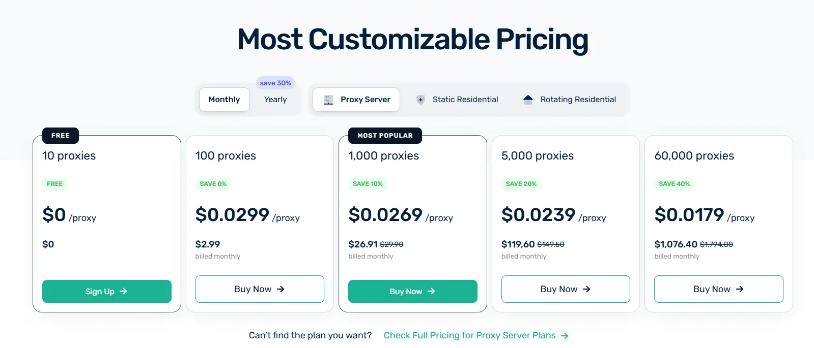 Webshare Coupon Code Pricing