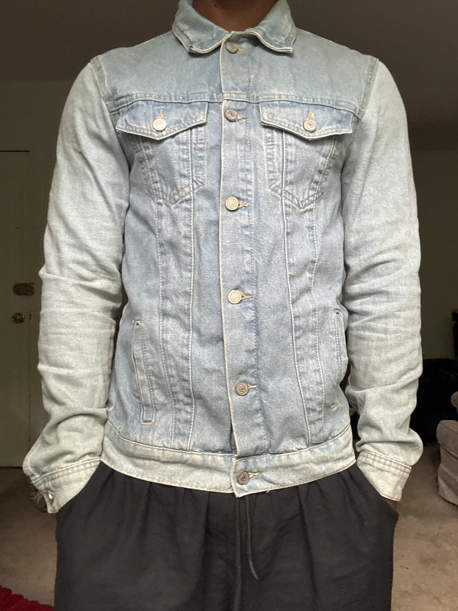 Crest Logo Light Wash Denim Jacket